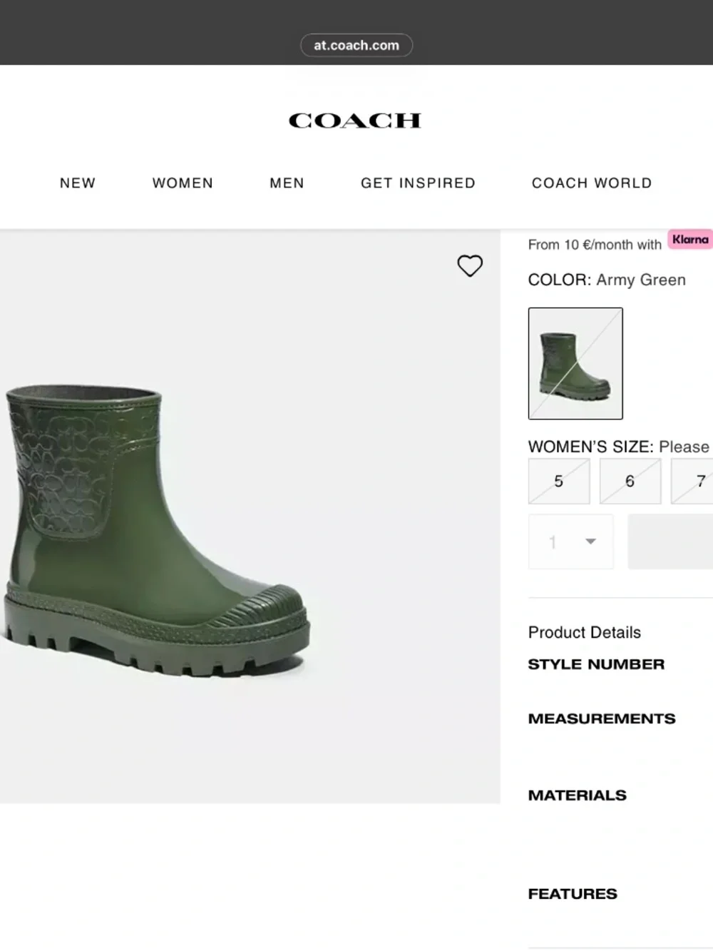 Coach Millie Rain Boots